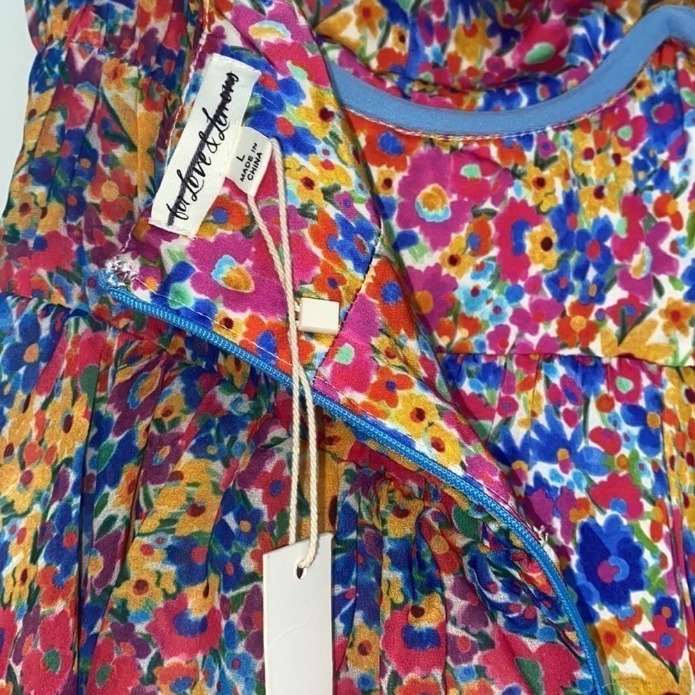 For Love and Lemons Sasha Bright Confetti Floral Strapless Mini Dress - Picture 11 of 12